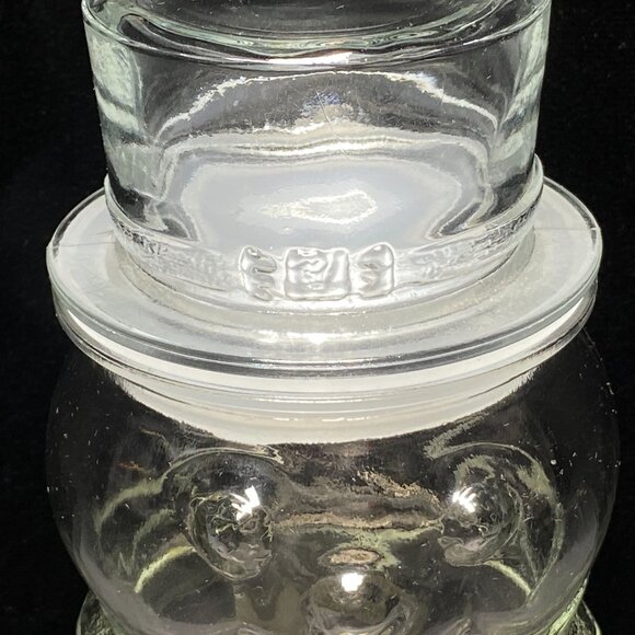 Glass Snowman-Shaped Jar With Airtight Lid Christmas Decor Goodies Libbey - Picture 2 of 10